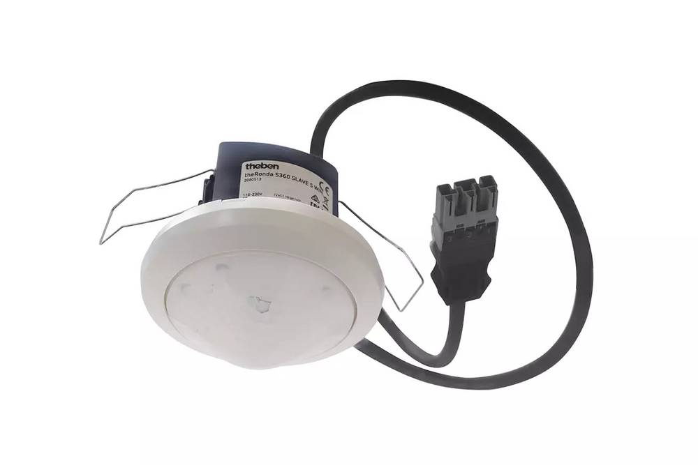 Theben 2080513 Präsenzmelder, PIR Bewegungsmelder mit Kabel, Erfassungsbereich 8 m, 1 Secondary-Ausgang, Kabellänge 0,9 m