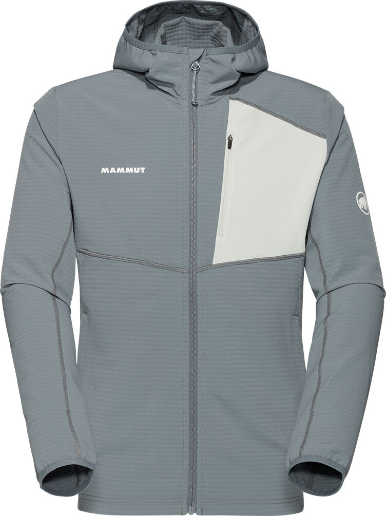 Mammut Madris Light ML Hooded Jacket strata/silver sage L, Sportliche Fleecejacke mit hervorragender Wärmeisolierung und Atmungsaktivität