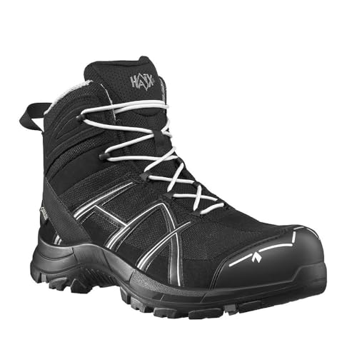 HAIX Safety 40 MID Sicherheitsschuhe, wasserdicht, leicht und flexibel, black/silver, Gr. 12
