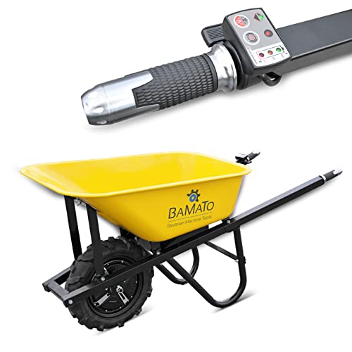 BAMATO MTR-150 elektrische Schubkarre, 500W Elektromotor, Tragkraft 150 kg, 75 Liter Fassungsvermögen, stufenlos regelbare Geschwindigkeit, inklusive Ladegerät