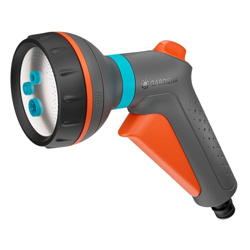 Gardena Multifunktionsbrause Classic, Gartenbrause mit 4 Sprühbildern, stufenloser Mengenregulierung und ergonomischem Design