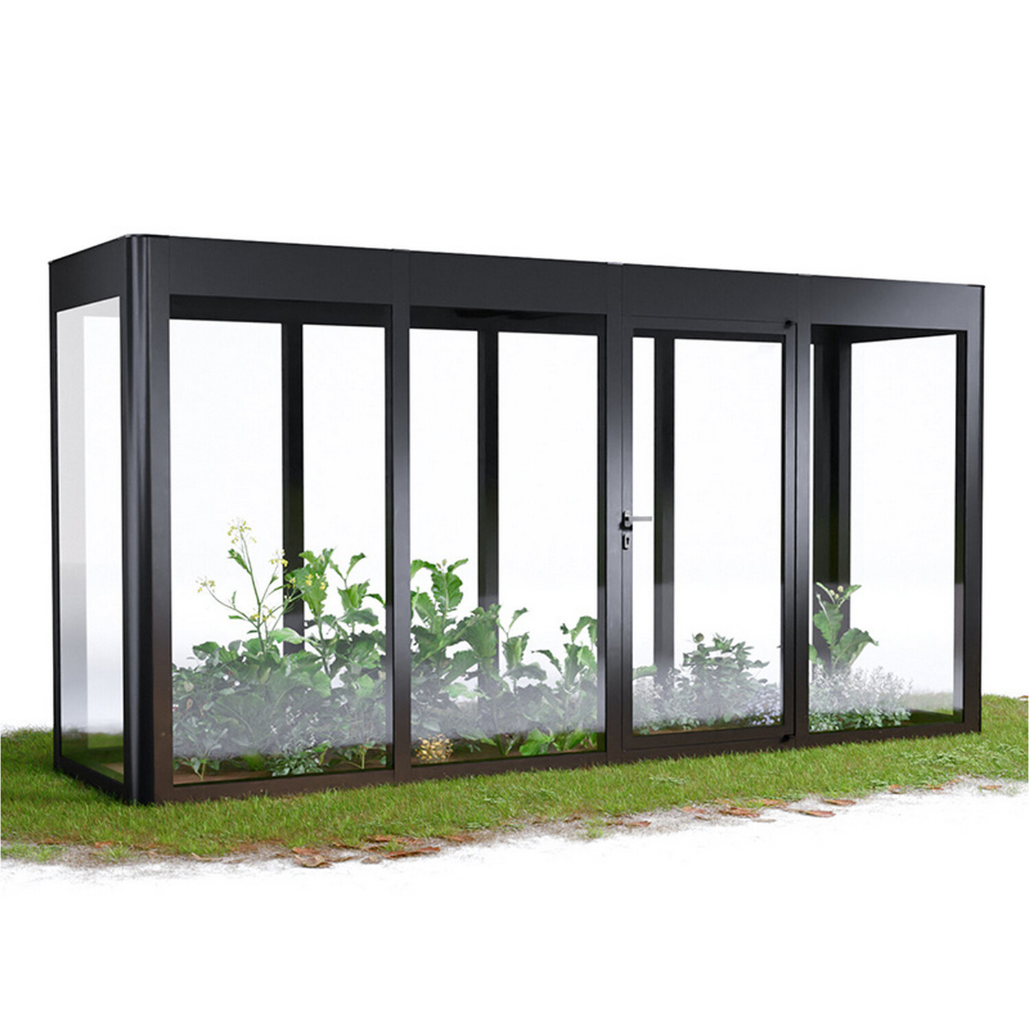 SunElements Gewächshaus 'SunGarden Energy 4.1' mit 6 mm Acrylglas Solardach anthrazit-metallic, integrierte Photovoltaikmodule 275 Watt, starke Dach- und Windlast 150 kg/m², 150 km/h