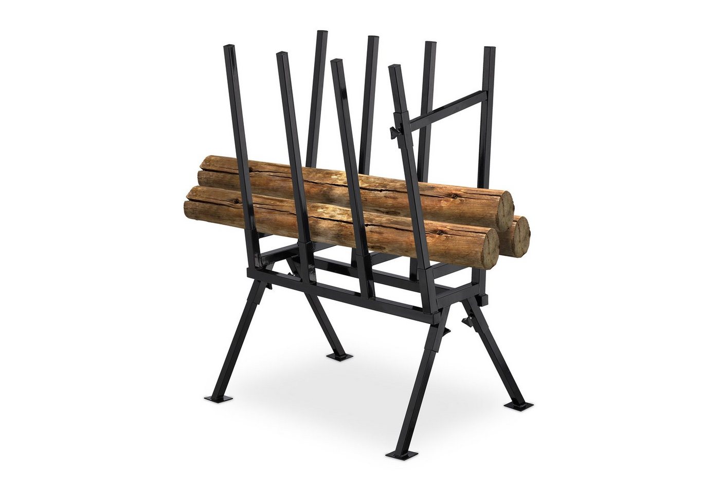 relaxdays Sägebock Sägebock 400 kg, Stabiler Metallsägebock für Holzsägearbeiten, Schwarz