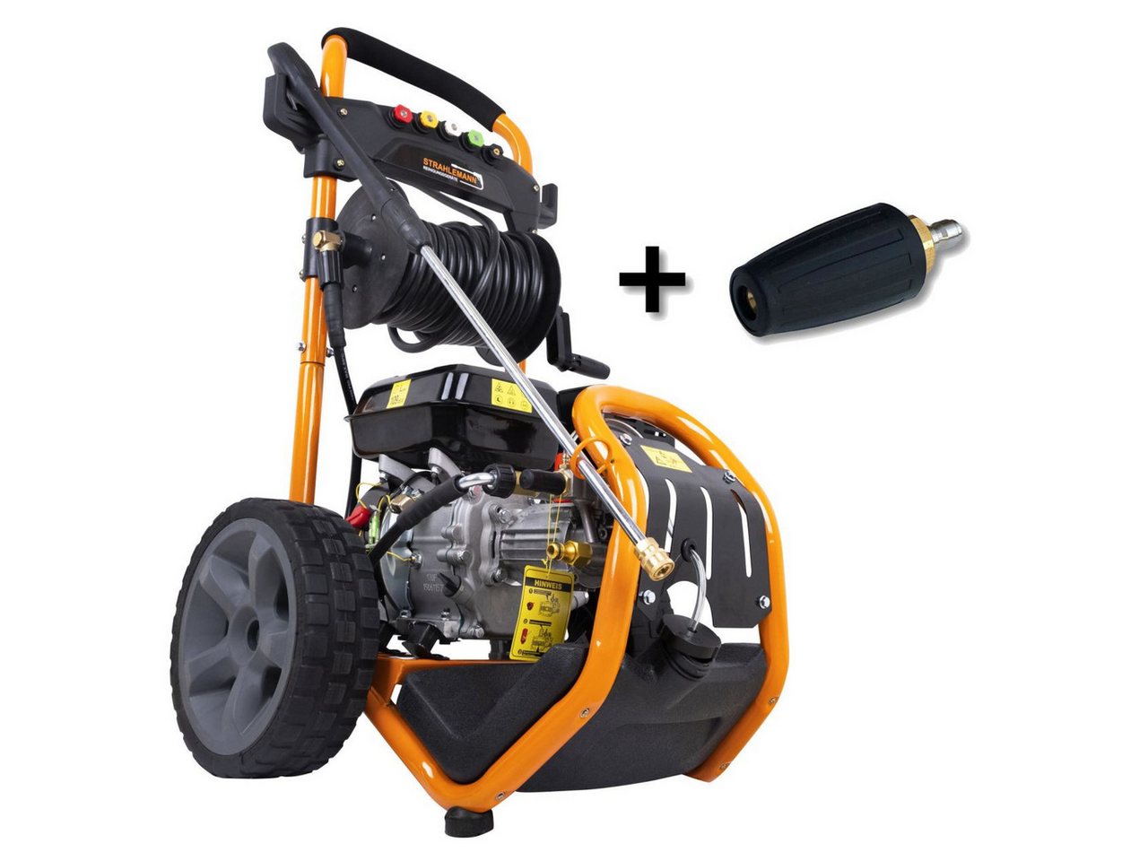 Strahlemann Reinigungsgeräte Hochdruckreiniger 220 bar 7 PS, Fördermenge max: 540,00 l/h, inkl. Dreckfräse, ideal für Terrasse, Auto und Garten