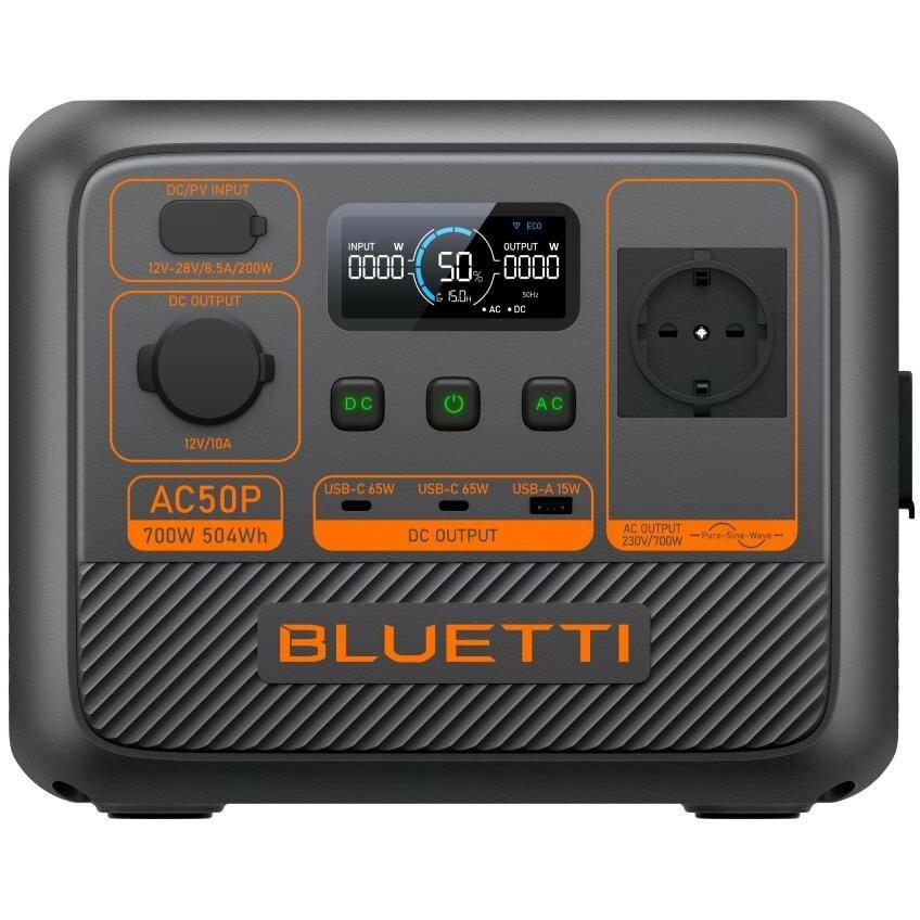 Bluetti AC50P, tragbare Power Station mit 504Wh Kapazität, 700W Leistung, Schnellladung und UPS-Funktion