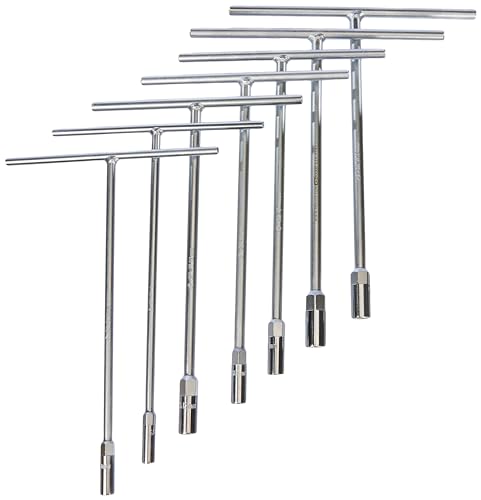 KS Tools 517.1180 T-Griff Steckschlüssel-Satz, 7-tlg., 8-14mm, matt satiniert, Chrom Vanadium