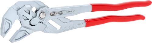 KS Tools 115.2303 Zangenschlüssel 300mm, mit Druckknopfverstellung, tauchisoliertem Griff und hohem Spannbereich