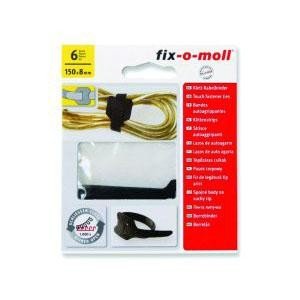 Fix-O-Moll Ritterrath 3563072 Klett-Kabelbinder schwarz 150x8mm 6 Stück, zur besseren Übersichtlichkeit von Computerkabeln