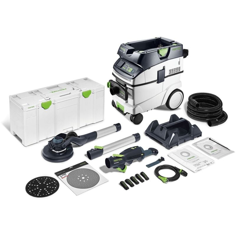 Festool PLANEX LHS 2 225 EQI/CTL 36-Set, Langhalsschleifer mit LED-Lichtring und bürstenlosem EC-Motor, ergonomischer T-Griff, inkl. Systainer SYS3 XXL