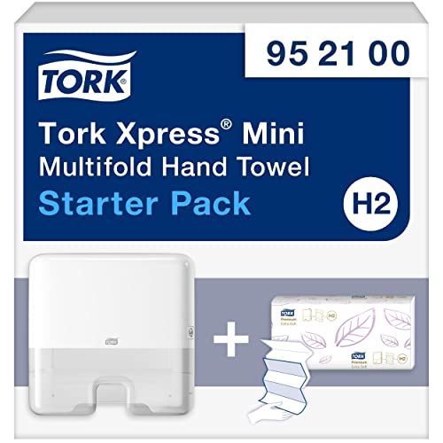 Tork Xpress Starter, Papierhandtuchspender mit Einzelblattausgabe, Elevation-Design, inklusive 1 Bündel extra weiche Multifold Handtücher