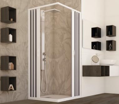 Forte Eckdusche Bari, Kunststoff, extra großer Einstieg, im Faltsystem