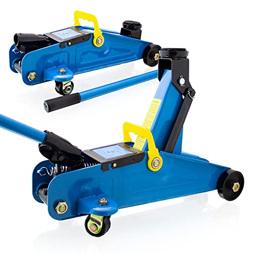 Bituxx hydraulischer Rangierwagenheber MS-15942, 2T max. Last, flach, Hubhöhe 12,5-30 cm, blau