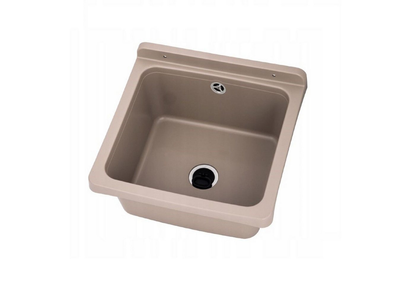 QLS Küchenspüle RIVA, Kunststoff-Spülbecken, 40x38 cm Ausgussbecken - Ideal für Garten, Garage und Werkstatt