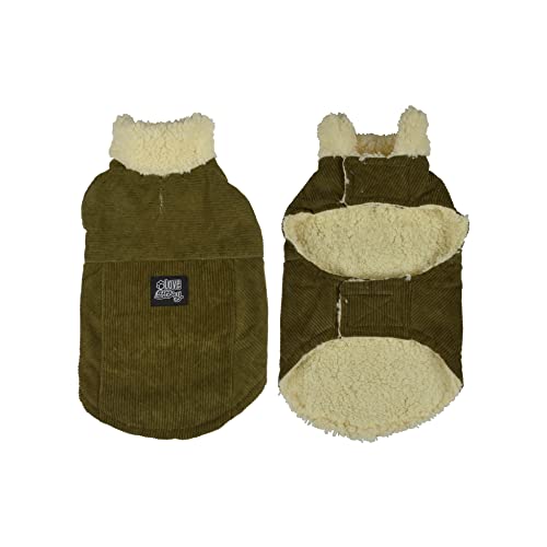 Hunde Mantel Cord Winterjacke Hundemantel Hundebekleidung Jacke Khaki Hunde Mantel Teddyfleece Winterjacke Hundemantel Hundebekleidung Jacken Jacke Hundejacke (M)
