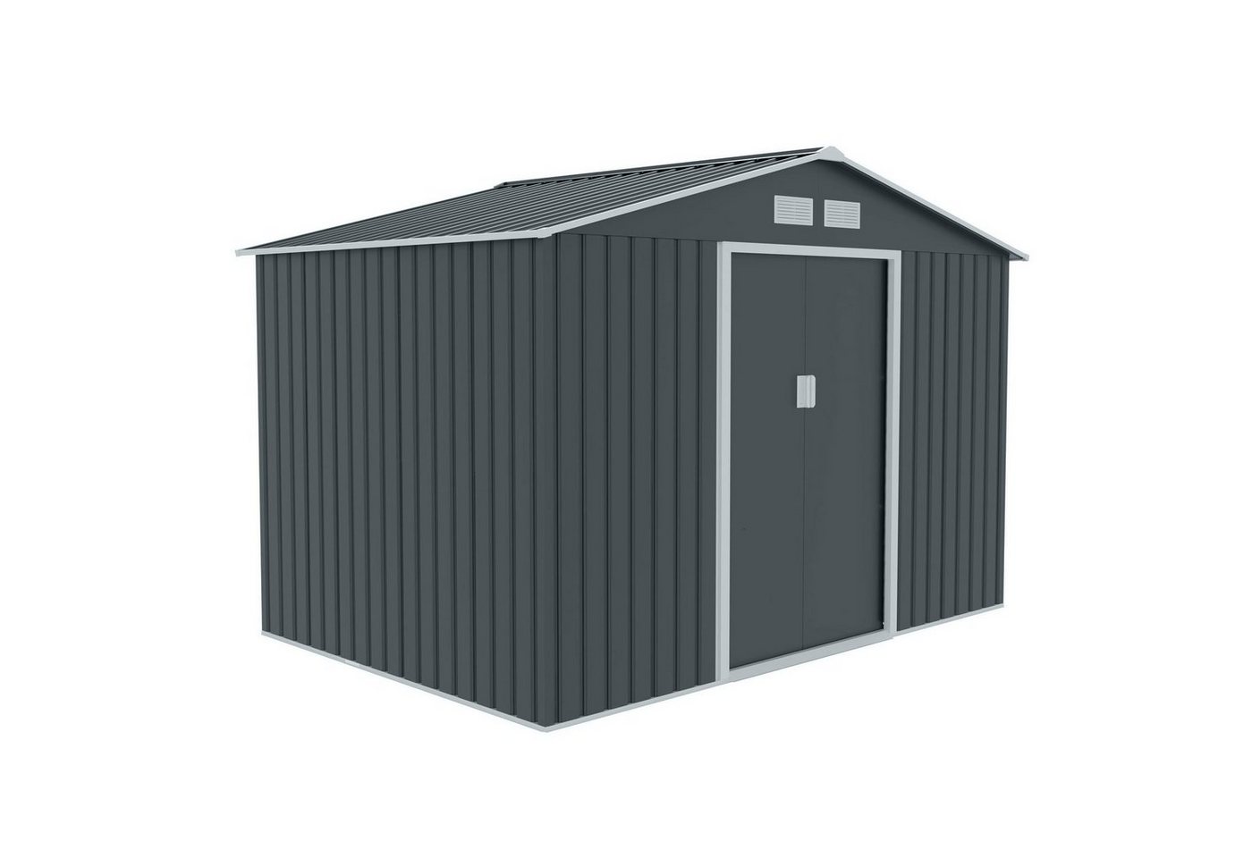 HATTORO Gartenhaus S200, BxT: 277,00x191,00 cm, Satteldach, widerstandsfähig, verzinktes Stahlblech, Grau