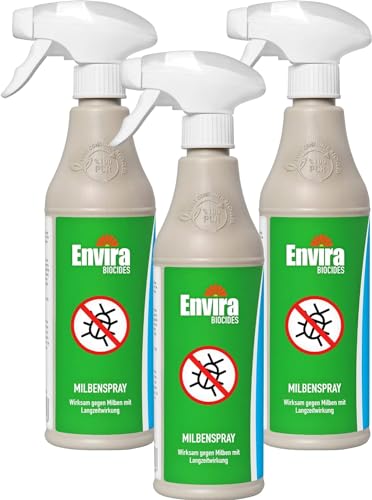 Envira Anti-Milbenspray - Milbenspray für Matratzen mit Langzeitwirkung - Geruchlos & Auf Wasserbasis (500 ml (3er Pack))