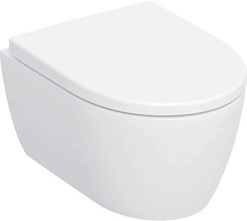 Geberit iCon, spülrandloser Wand-WC-Sitz mit Wirbelspülung, weiss glänzend