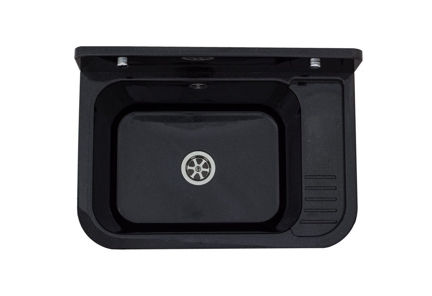 QLS Küchenspüle Vigo, Kunststoff-Spülbecken, 50 x 34 cm, Ausgussbecken für draußen Garten Werkstatt, Polypropylen, Weiß