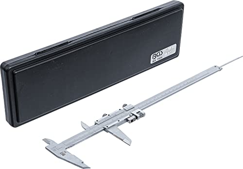 BGS Präzisions-Messschieber 0-300 mm mit mm + Zoll | Nonius 1/20 mm | inkl. Kunststoff-Kassette, Extra großer Messbereich 300 mm, Messgenauigkeit +/- 0,05 mm