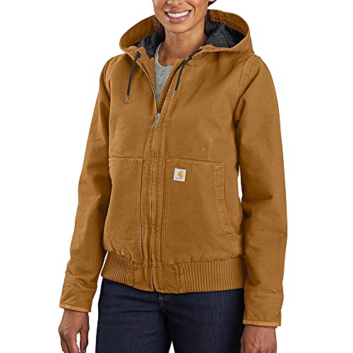 Carhartt WASHED DUCK ACTIVE JACKET, Arbeitsjacke aus 100% Baumwolle mit Isolierung, Loose Fit, schwarz