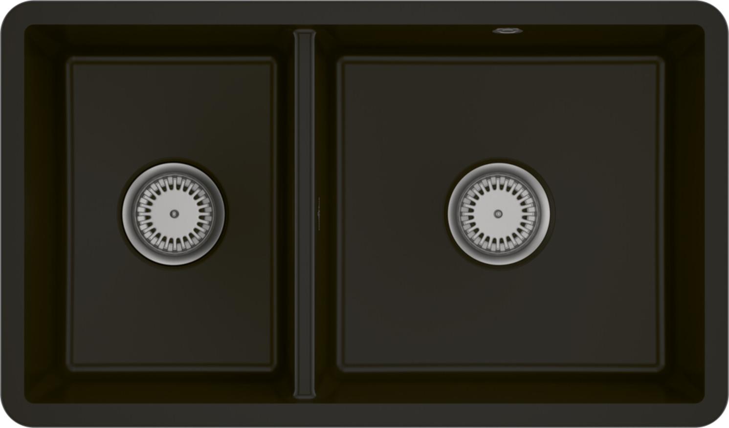 Villeroy & Boch Unterbauspüle Subway 80U, 2 Becken, mit Ablauffang, handbetätigt, timber CeramicPlus