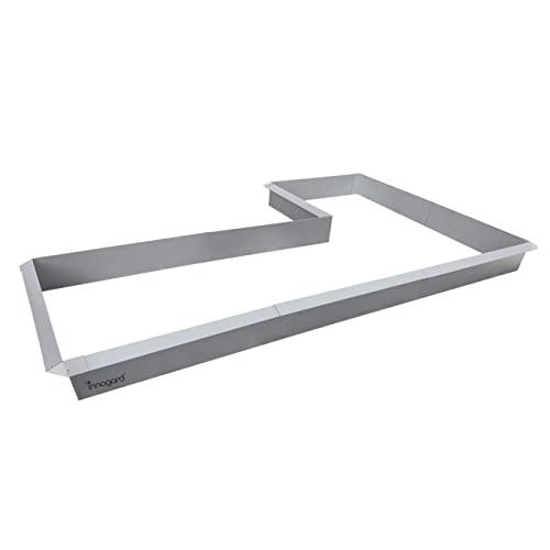 innogard S7052-009 – Schneckenzaun L-Form 16 TLG, Galvalume Alu-Zink, 1x Verbinder 270°, 5X Ecke 90°, 10x Seitenteil 1 m