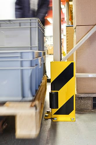 Anfahrschutz-Winkel mit Leitrolle, 6 mm Stahl, kunststoffbeschichtet, H 400 mm