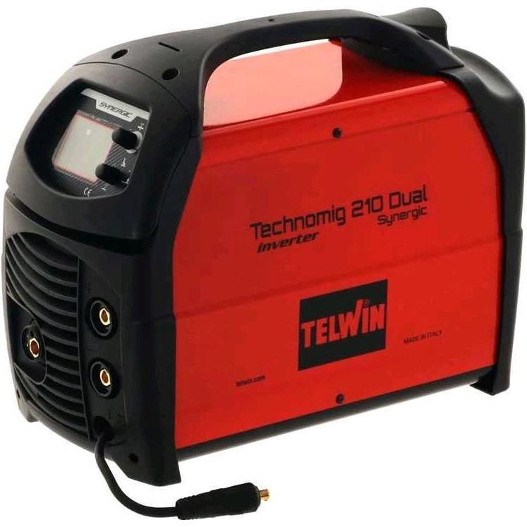 Telwin Technomig Dual Synergic, Mikroprozessor-gesteuertes Inverter-Schweißgerät für MIG-MAG/FLUX/Löten/MMA/TIG DC-Lift, kompakt und flexibel