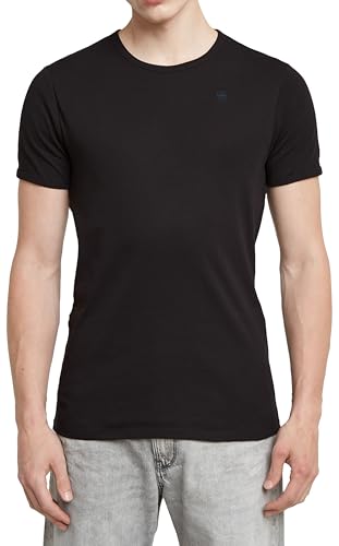 G-Star Raw Base t s/s, Herren Shirt T-Shirt, bequem sitzend, elastischer Baumwoll-Jersey, Schwarz, Größe M