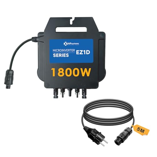 EnjoySolar APsystems® Mikrowechselrichter EZID 1800W mit integriertem WLAN & Bluetooth + 5m Netzanschlusskabel Betteri® BC01 auf Schuko für Balkonkraftwerk, 0% MwSt