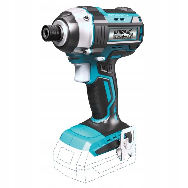 dedra Bürstenloser Schraubendreher 18V 200N Sas, Maximales Drehmoment von 200 Nm, Schlagzahl von bis zu 3400 U/min, Leerlaufdrehzahl von 2300 U/min, Akku- und Ladegerät nicht im Lieferumfang enthalten