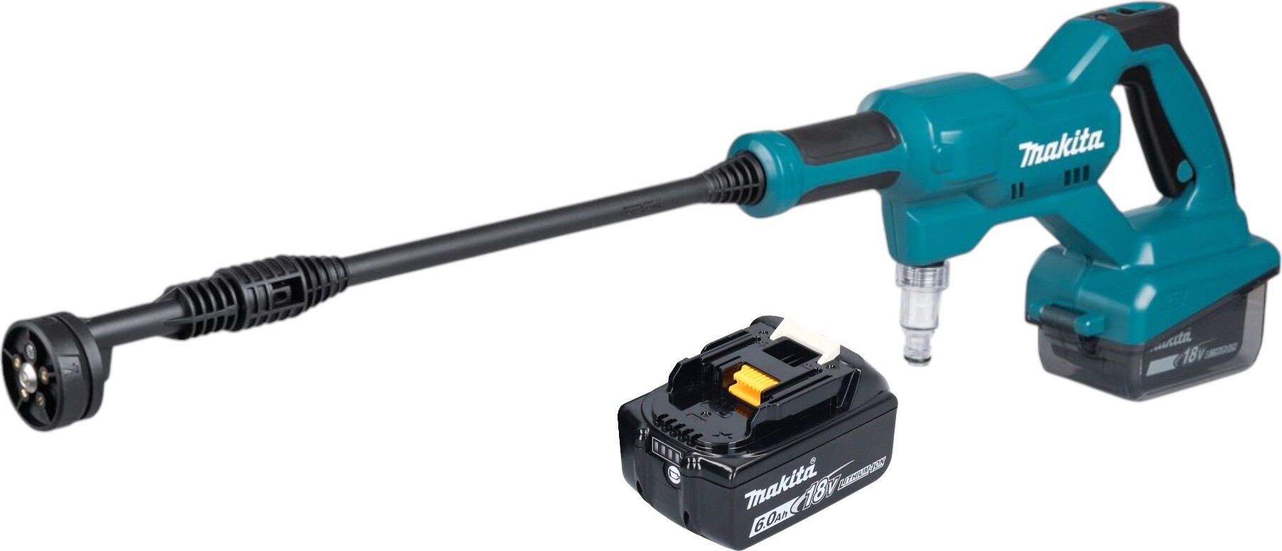 Makita DHW 180 G1 Akku Druckreiniger, 18 V, 24 bar, 6,0 Ah Akku, mobil, spritzwassergeschützt