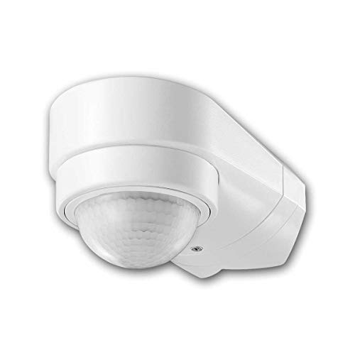 world-trading-net Bewegungsmelder 240° für Innen und Außen, Infrarot mit Dämmerungsfunktion und 2x PIR Sensoren, für Eckmontage