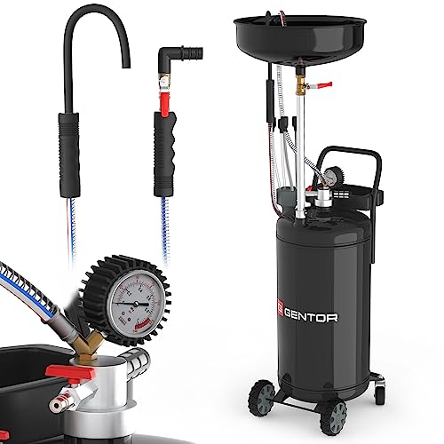 GENTOR Ölauffangwagen 80L, Ölabsaugpumpe mit höhenverstellbarer Wanne und Öl-Absaugsonden