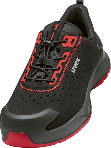 Uvex 1 X-Craft S1 Pl SR Sicherheitsschuh, rutschfest mit Stahlkappe und durchtrittsicherer Sohle, schwarz