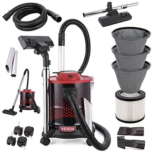Sellnet Aschesauger 20L Kaminsauger 1650 Watt DUAL Filter System mit 4 Rollen