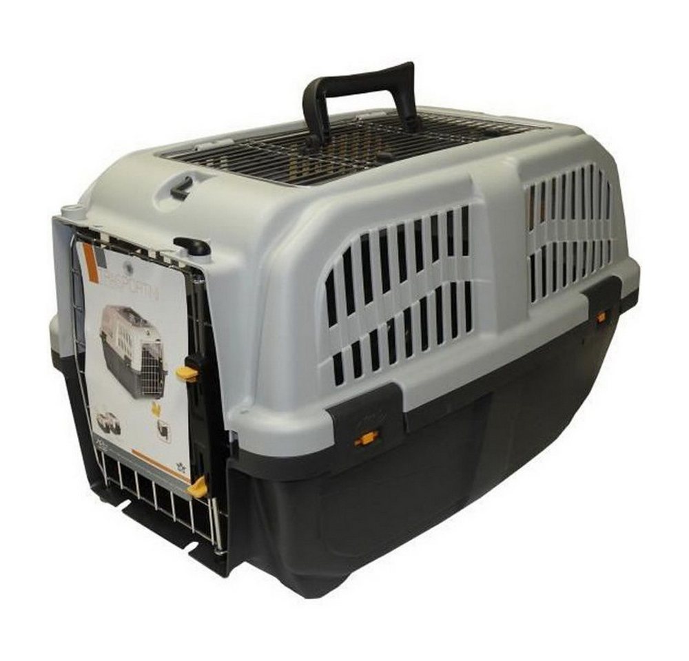 Bigbuy Transportbehälter Skudo 55 x 36 x 35 cm, Hundetransportbox mit Sicherheitsverschluss, Raster