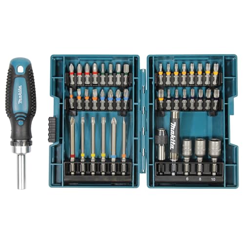 Makita E-25096 Bit-Set mit Ratschengriff, 44-teiliges Zubehörset für präzises Arbeiten