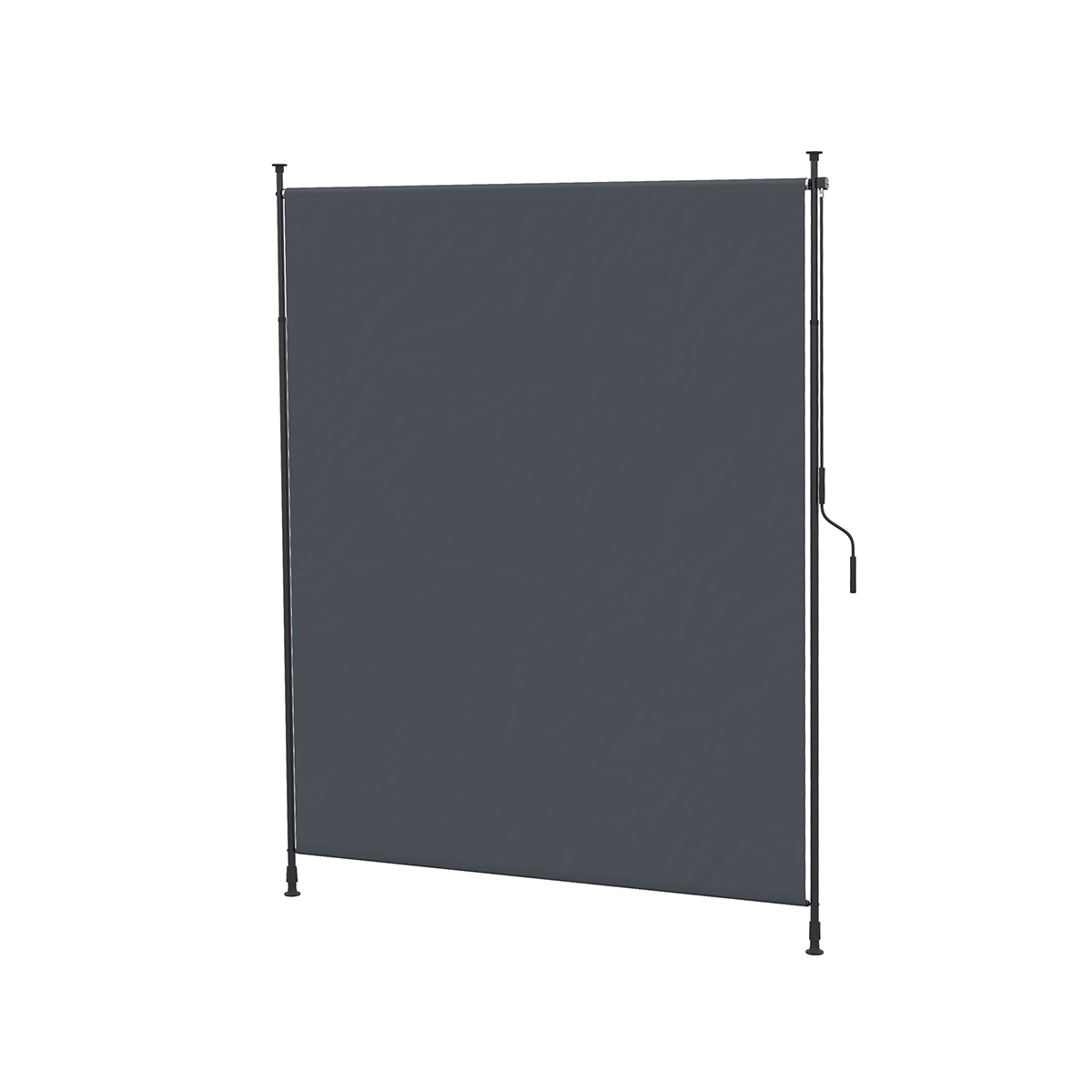 Xdovet Senkrechtmarkise mit Handkurbel, verstellbare einziehbare Balkonmarkise, Windschutz Seitenrollo 200 x 292 cm, grau