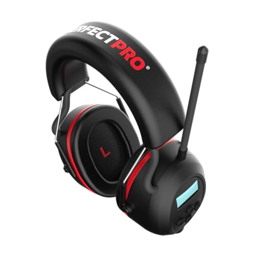 PerfectPro Earmuffs H-40, Gehörschutz mit DAB+/FM-Tuner, Bluetooth 5.3, 31 dB Geräuschreduzierung, USB-C, schwarz