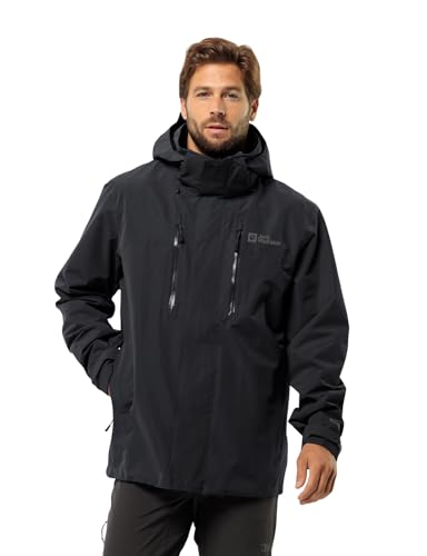 Jack Wolfskin Jasper 2L Jkt M, Herren Jacke aus recyceltem Texapore Pro-Material, wind- und wasserdicht, Schwarz, XL