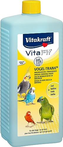 Vitakraft Vogeltrank, mineralreiches Trinkwasser, für Heimvögel, mit Jod, zur Unterstützung des Stoffwechsels, zur täglichen Versorgung (1x 1000ml)