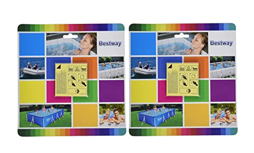 Bestway Wasserfeste Selbstklebende Reparaturflicken, 6,5 x 6,5 cm, 20 Stück, Blau für Pools und Luftmatratzen