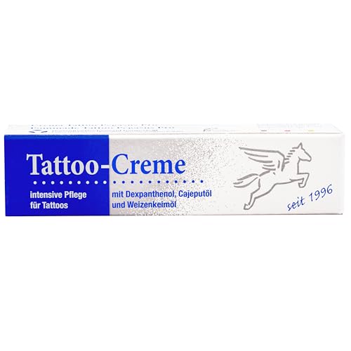 Pegasus Pro Tattoo-Creme 25ml, Intensiver Tattooschutz mit Cajeputöl, Weizenkeimöl und Dexpanthenol, Vegan, Made in Germany