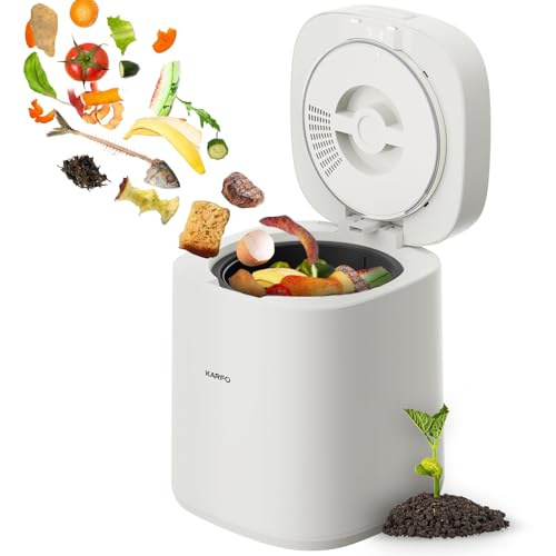 LEICKE Elektrischer Komposter für die Küche, geruchloser Kompostbehälter mit 2,5l Fassungsvermögen, automatischer Reinigung und abnehmbarem Kohlefilter