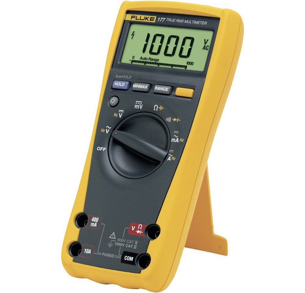 Fluke Spannungsprüfer Fluke 177 Hand-Multimeter kalibriert (ISO) digital CAT III 1000 V, CA, TrueRMS Echt-Effektivwert, 6000 Digits Anzeigeumfang