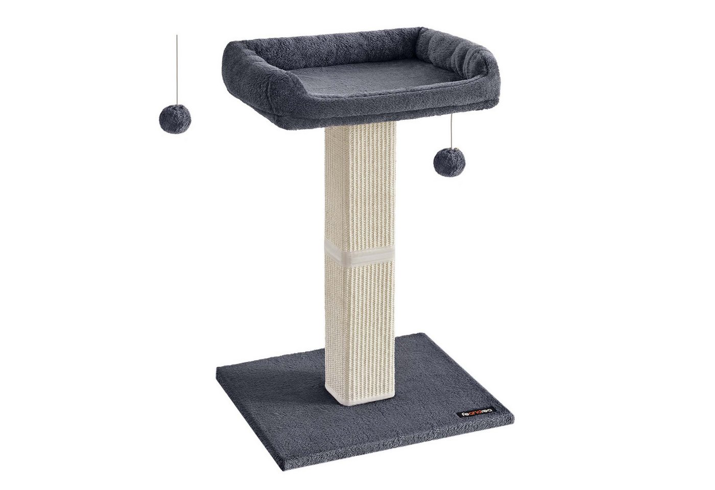 FEANDREA Kratzbaum Katzenbaum mit geflochtenem Sisal 71 cm, Beige/Hellgrau/Rauchgrau - Preisvergleich