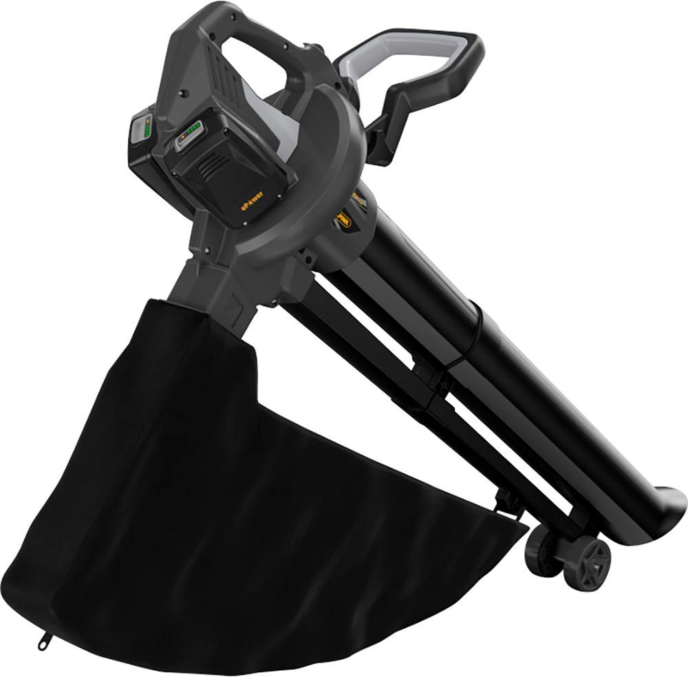 Alpina-Garden Akku-Laubsauger AV 20 Li, (Set), inkl. 2x 4 Ah Akku und Doppel-Ladegerät, kompakter Laubsauger und Laubbläser, 198 km/h Luftgeschwindigkeit, 45 Liter Fangsack, 20 Volt 4 Ah Akkus, handlich und kabellos, grün