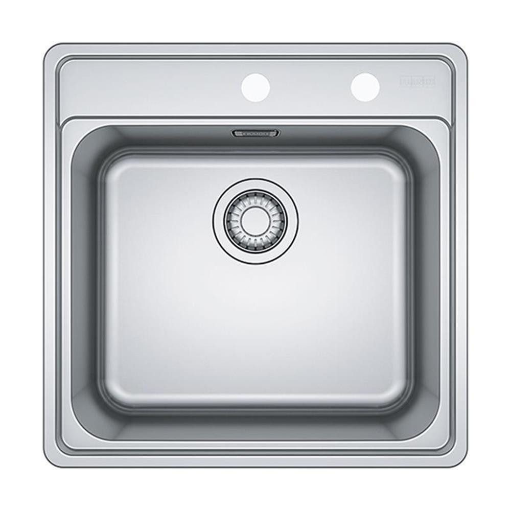 FRANKE Edelstahlspüle Franke Einbaubecken Bell BCX 210-51 Edelstahl Excenterbetätigung, 0/0 cm Spüle mit äußerst reinigungsfreundlichen Radien und abgestufter Armaturenbank, Edelstahl