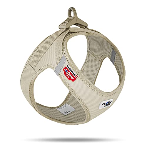 Curli Hundegeschirr VEST HARNESS Clasp Cord Tan S, verbesserte Passform, robustes Cord-Außenmaterial, curli clasp-Schnalle, reflektierende Streifen